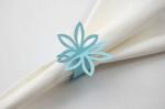 Bodille servietringe - lyseblå blomst